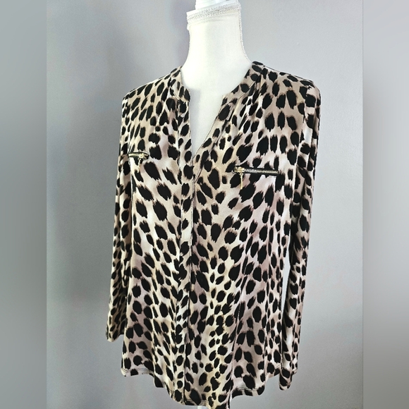 INC International Concepts Tops - INC Leopard Print Longsleeve Top